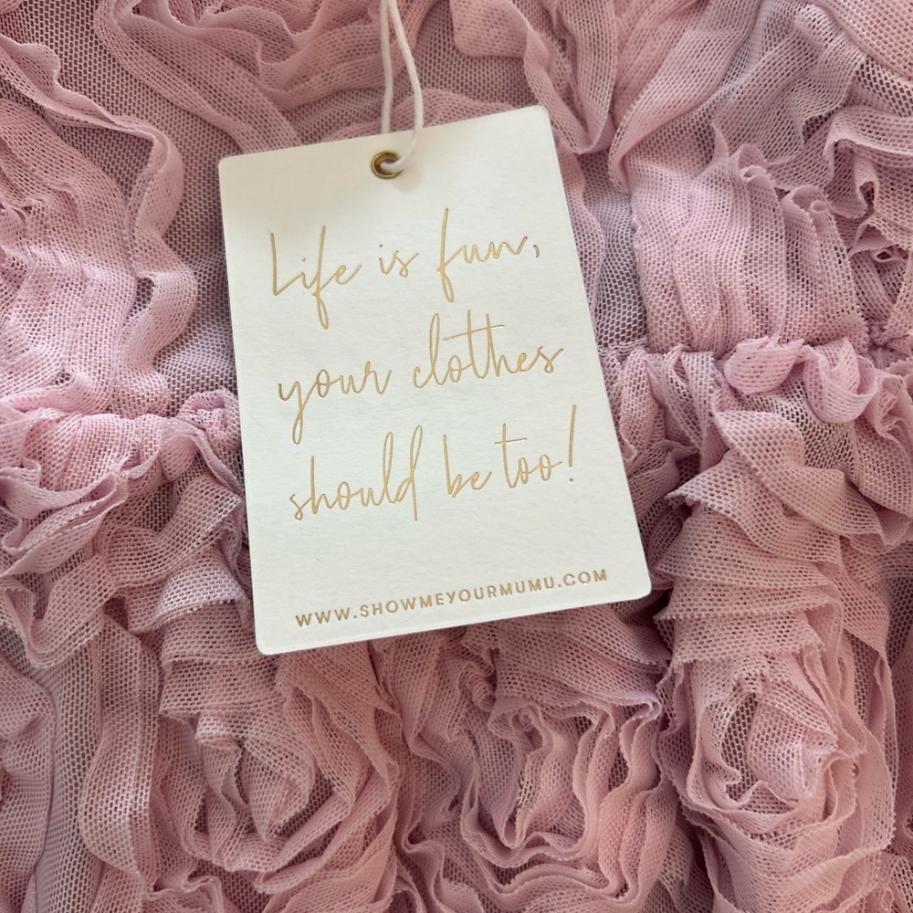 💗 Show Me Your Mumu Smitten Dress – Rosette Textured Mini – Pink – Size M – NWT💗 - Picture 10 of 13